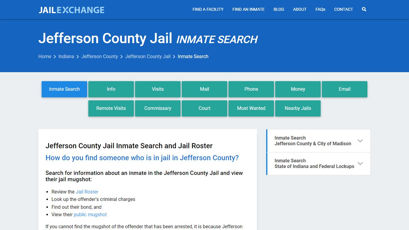 Jefferson County Jail Inmate Search - Jail Exchange